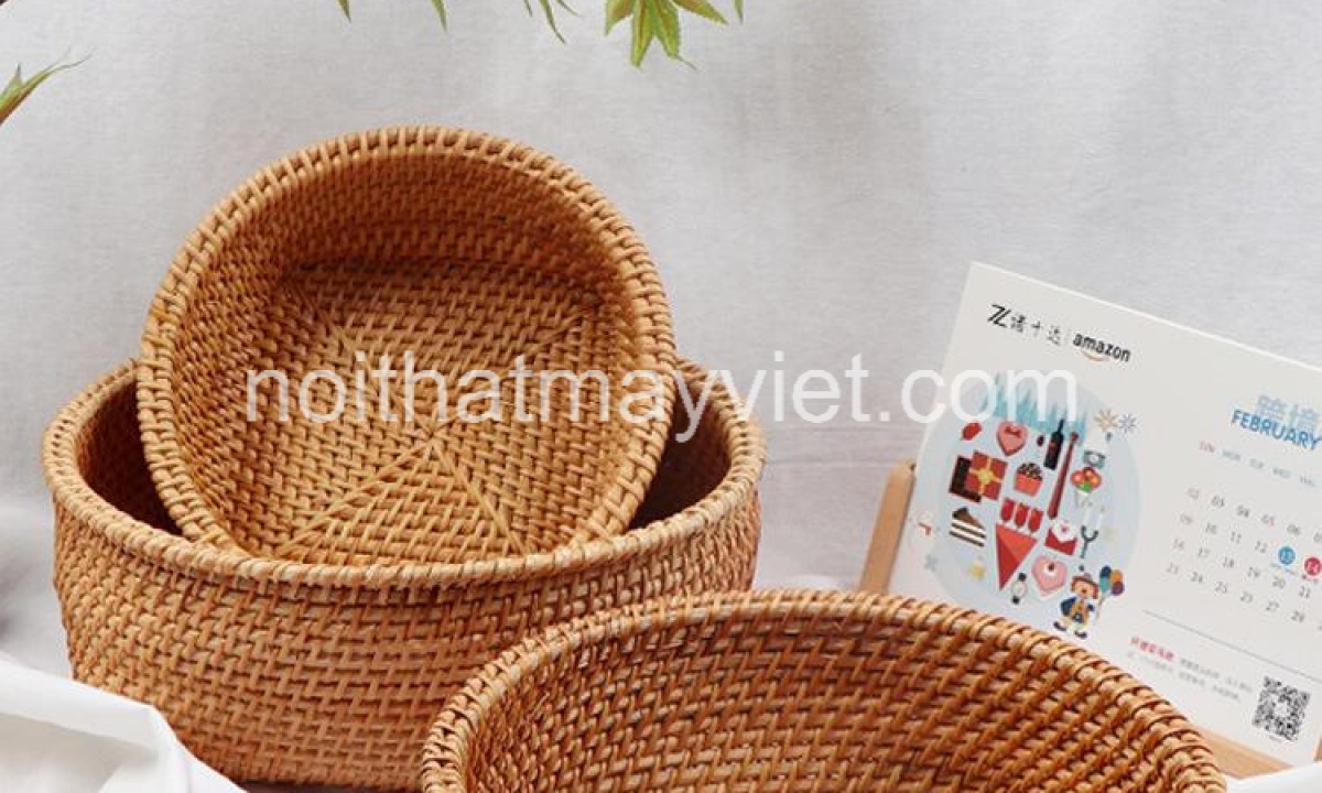 Khay Đựng Đồ Mây Tre KDMT002